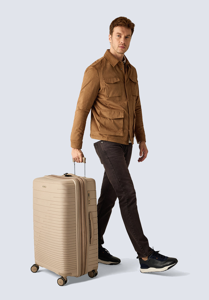 Men's safari jacket camel brown – suede look