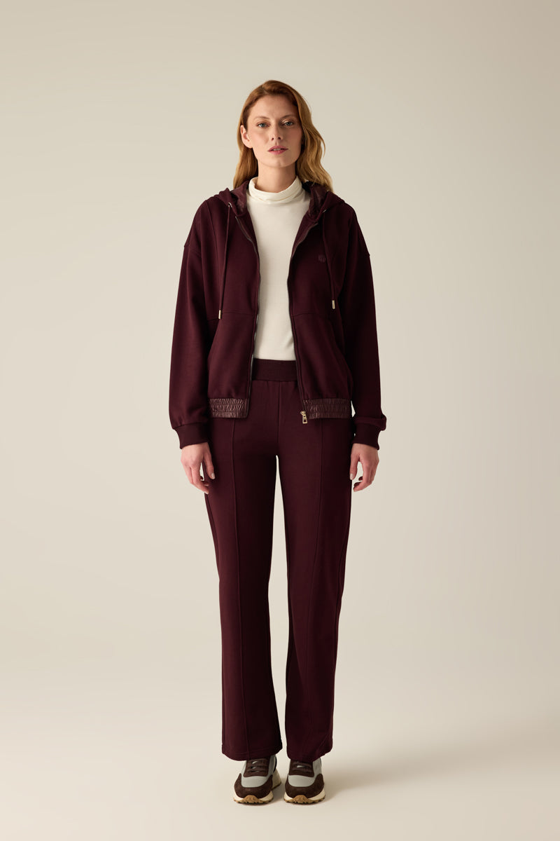 Damen Sweatjacke Dark Cherry