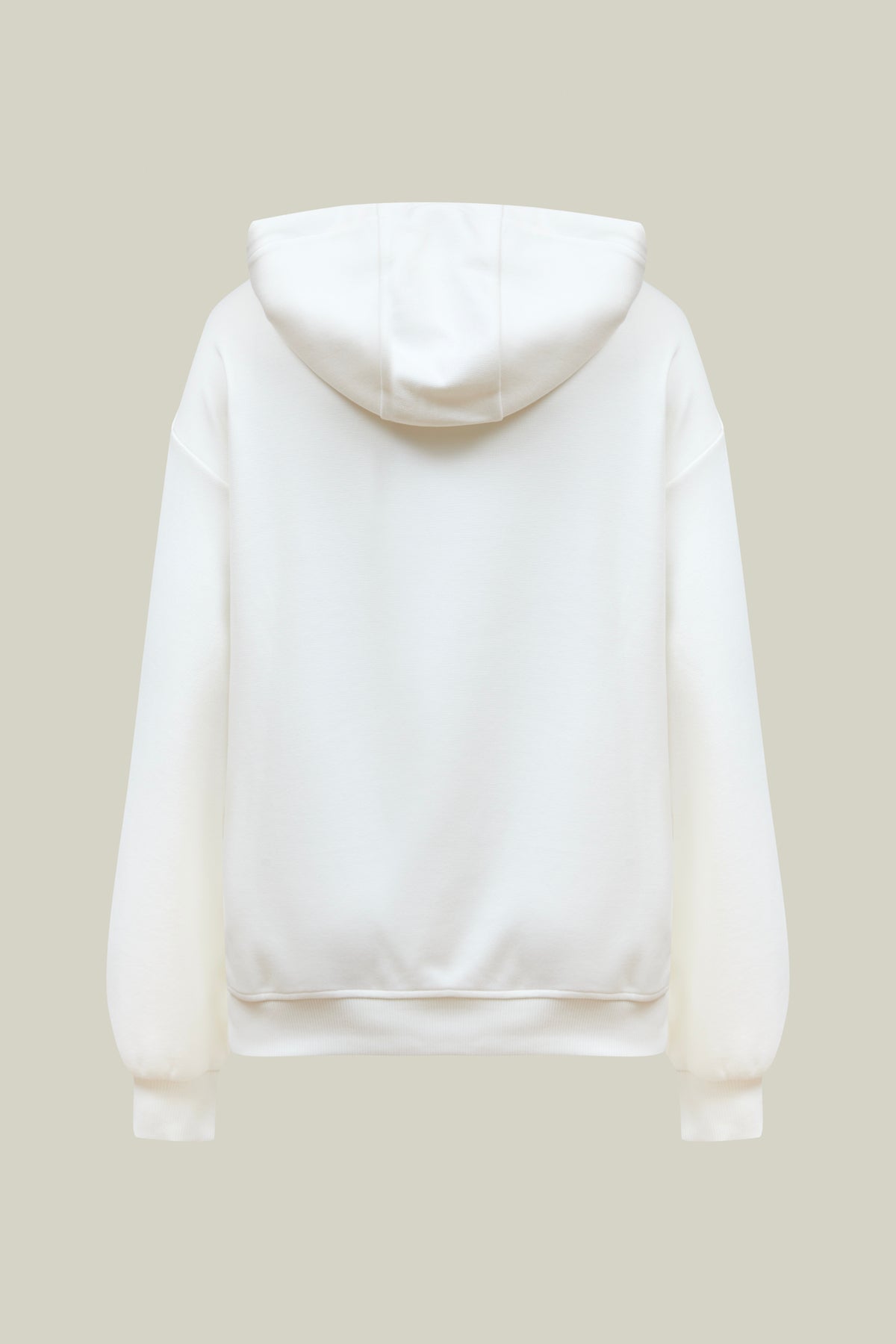 Damen Hoodie mit breitem Band – White