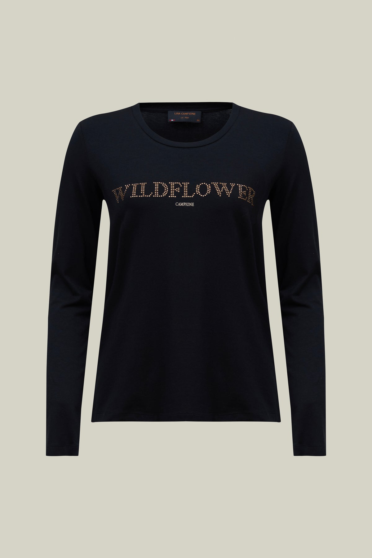 Langarmshirt mit Wildflower Schriftzug – Black