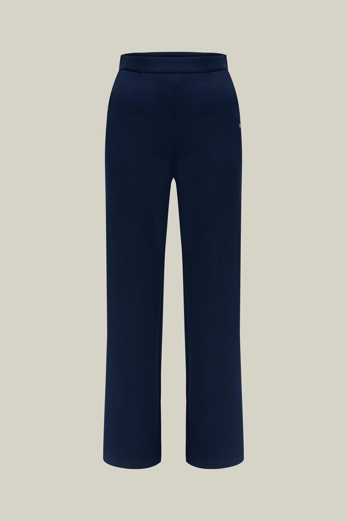 Women's Fabric Trousers, Navy, Elegant, Straight Leg