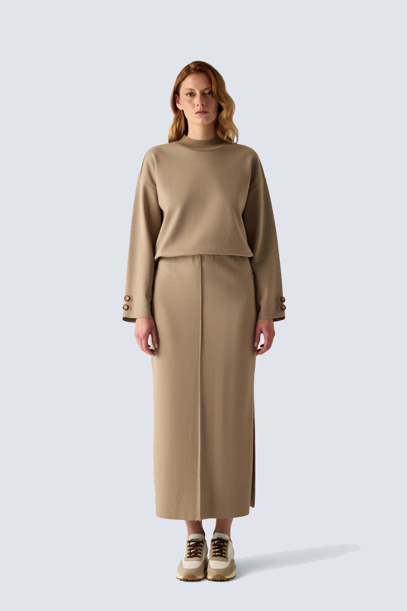 Damen Rock – Eleganter Maxirock in Camel – camel #Farbe_41900 camel