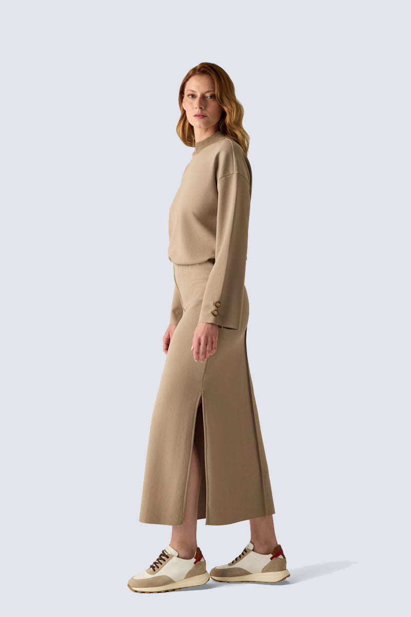 Damen Rock – Eleganter Maxirock in Camel – camel #Farbe_41900 camel