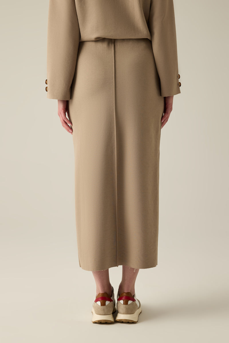 Damen Rock – Eleganter Maxirock in Camel