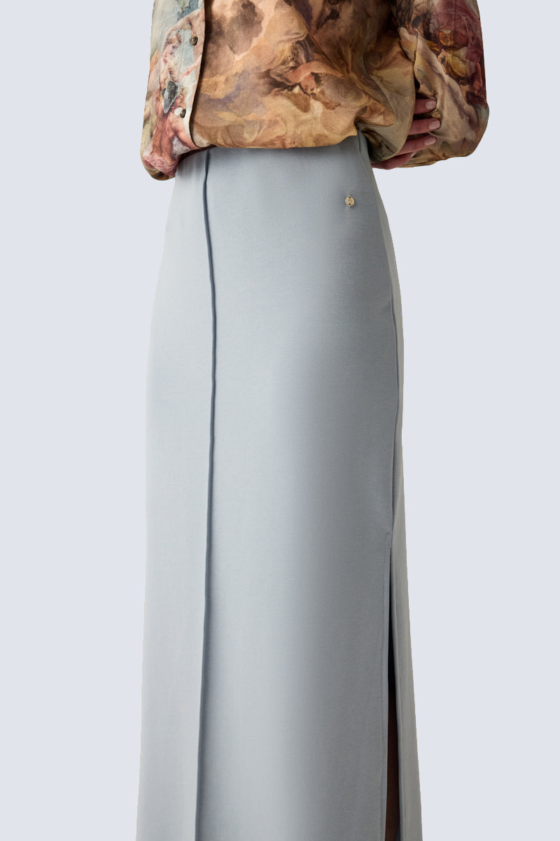 Damen Rock – Eleganter Maxirock in Camel – smoke blue #Farbe_79200 smoke blue