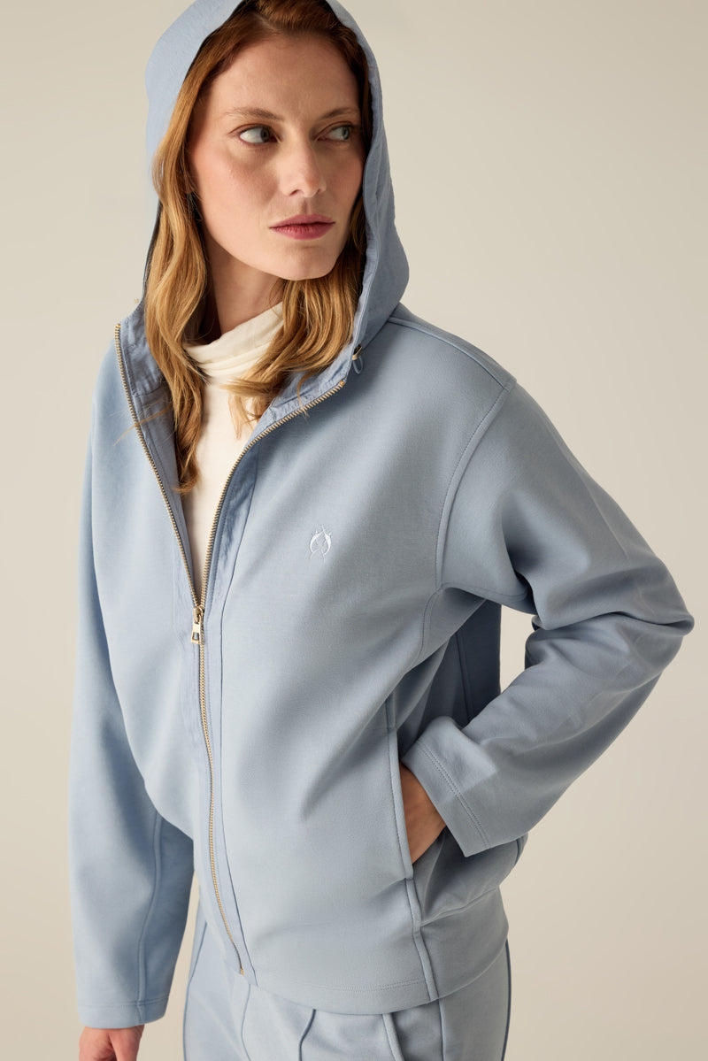 Kadın Kapüşonlu Ceket – Dumanlı Mavi