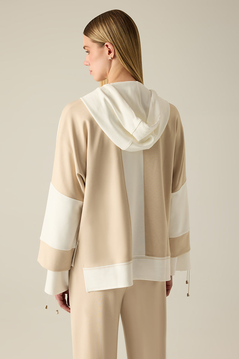 3681410_39611 Damen-Sweatshirtjacke im Materialmix.