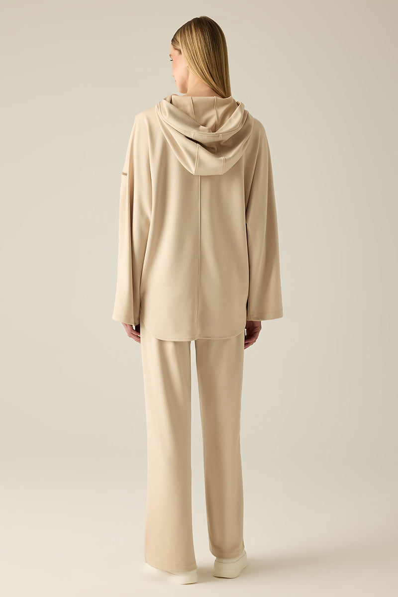 Long sweatshirt women – cream casual style