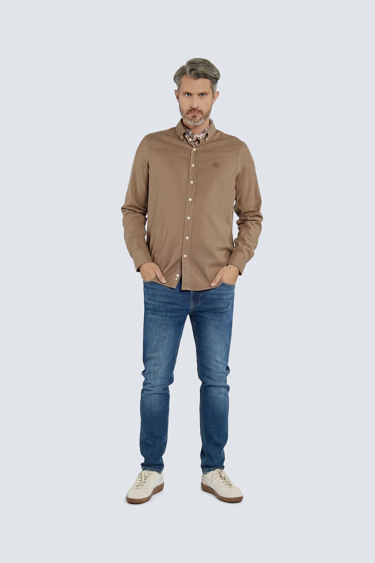 Herrenhemd Denim – caramel #Farbe_43300 caramel