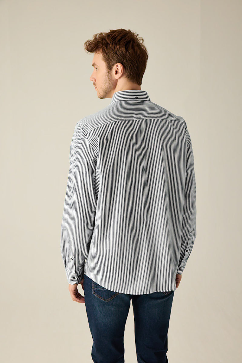 Herren Streifenhemd in Blue-White