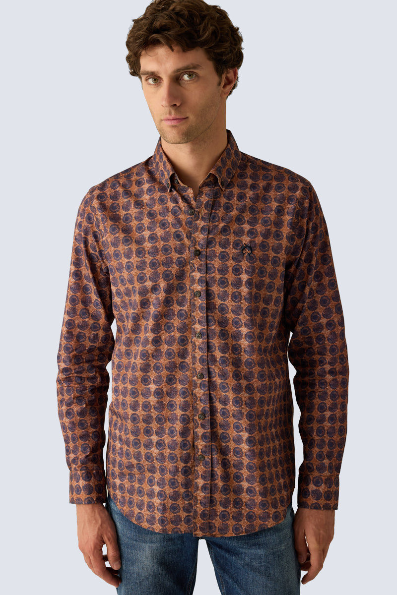 Men's modern fit shirt in brick print
