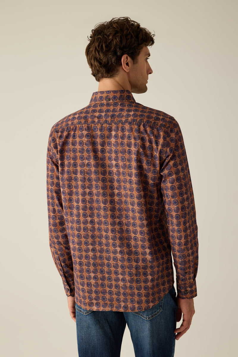 Men's modern fit shirt in brick print