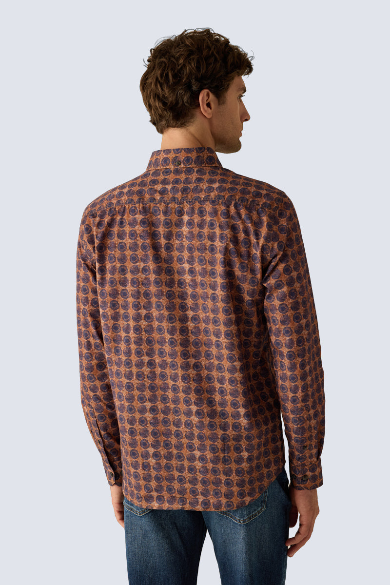 Men's modern fit shirt in brick print