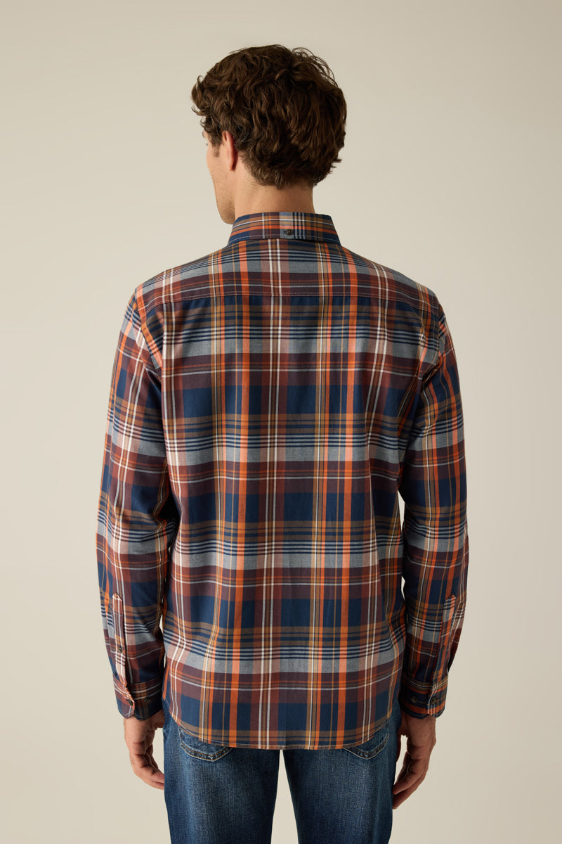 Herren Hemd Modern Fit – Kariert Braun Orange Baumwolle