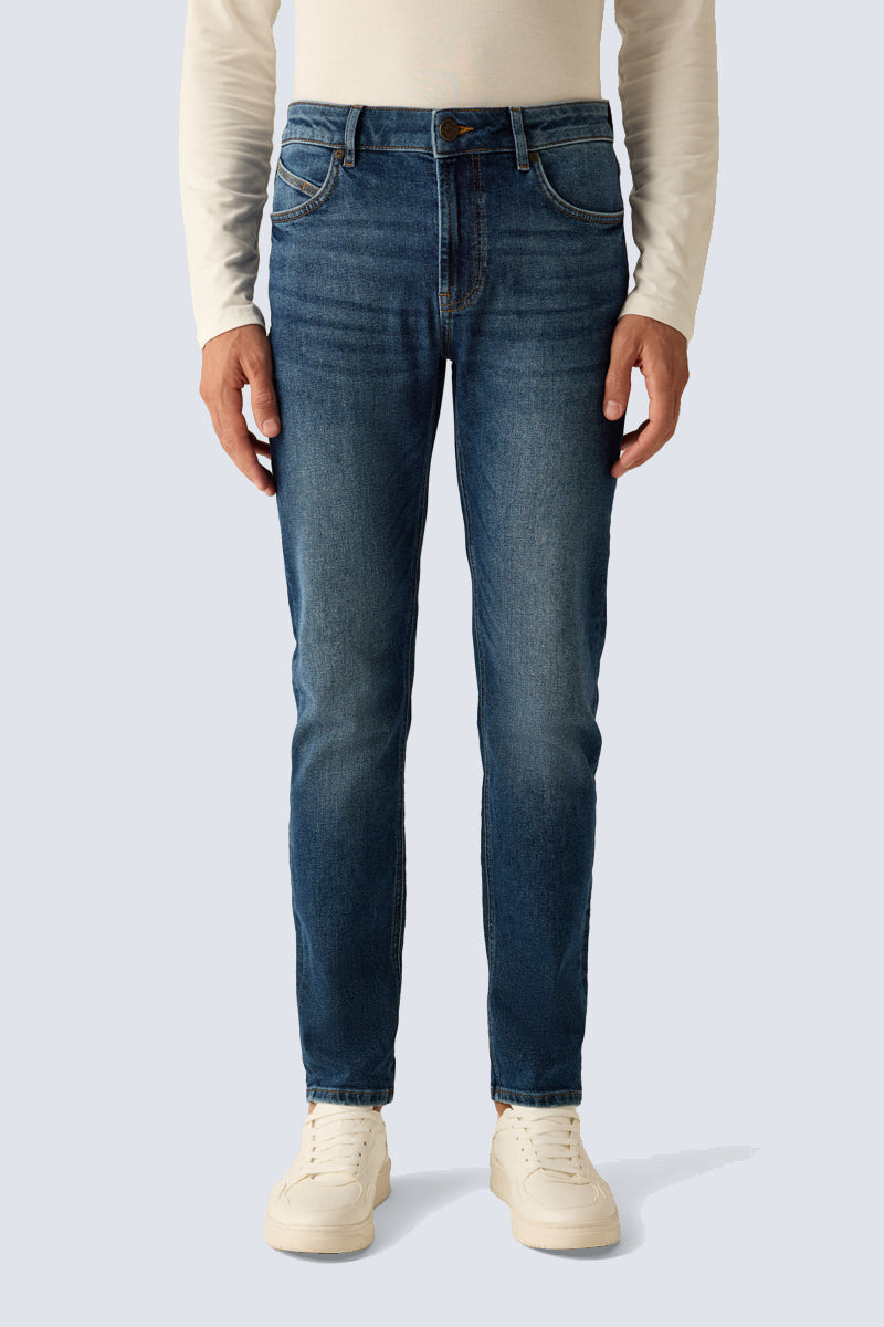Men's Jeans Modern Fit – Blue Denim Cotton Blend