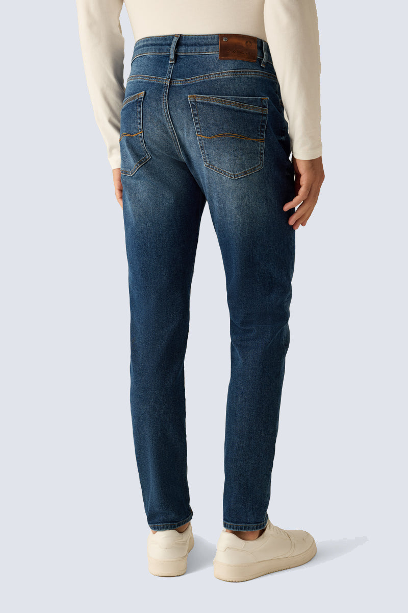 Men's Jeans Modern Fit – Blue Denim Cotton Blend