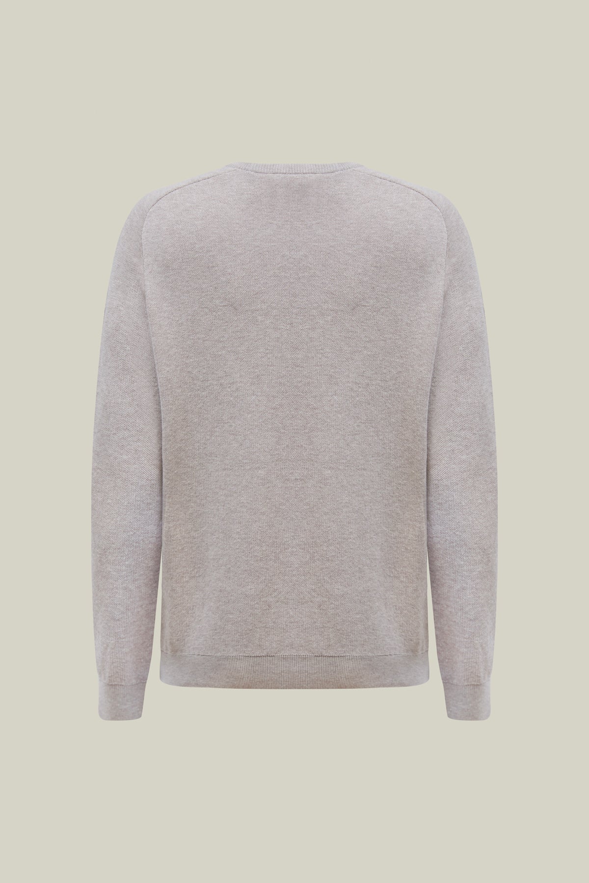 Herren Pullover Modern Fit – Grey Meliert mit Strukturmuster