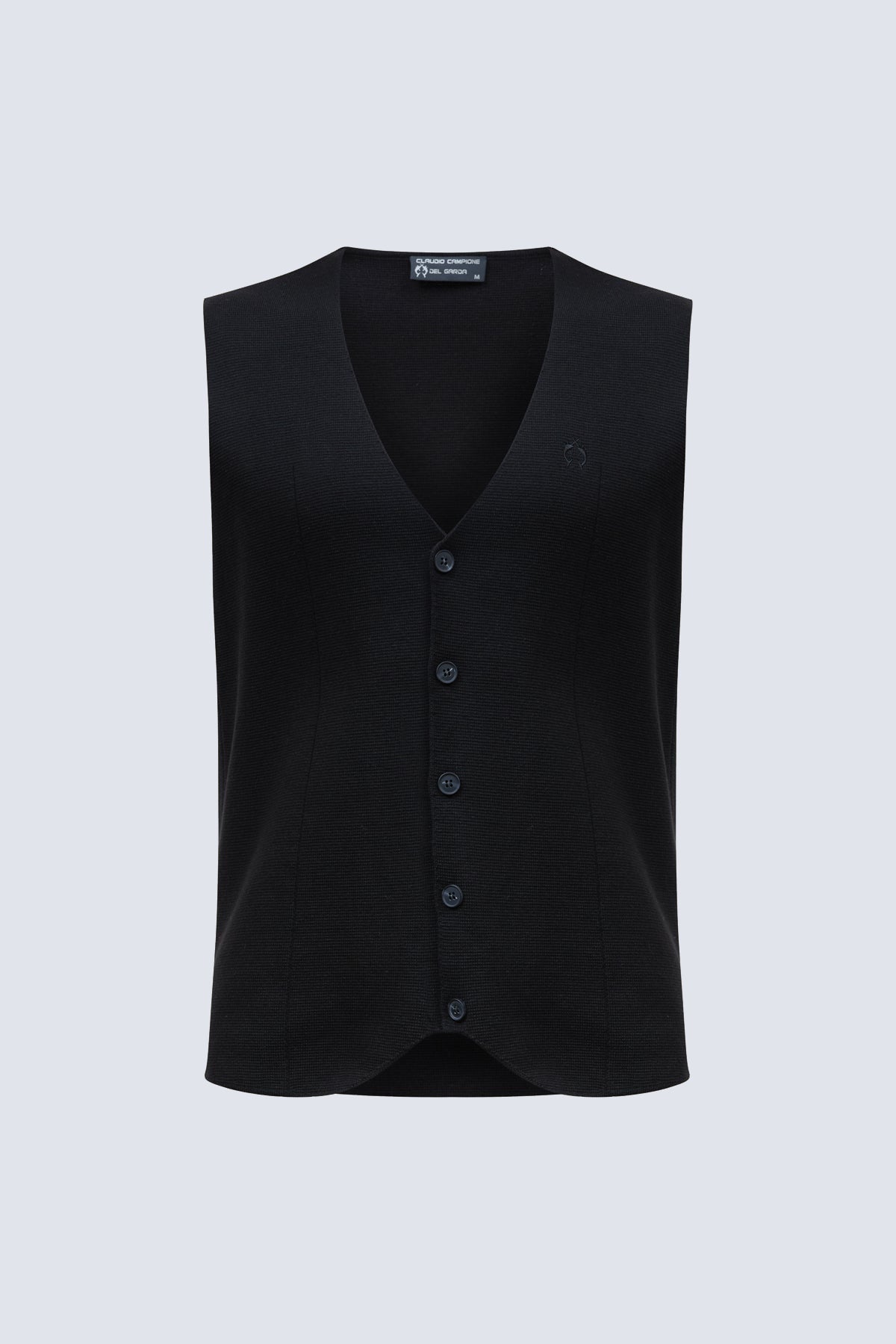Men's knitted vest in black