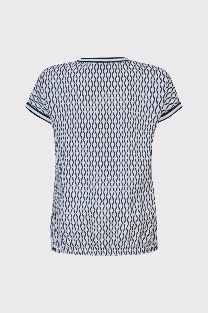 Cotton-modal-elastane T-shirt with graphic print (1/4 sleeve, women's T-shirt)