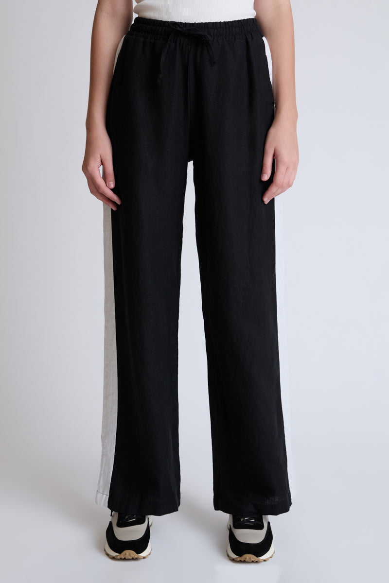 Lycra wide-leg trousers with side stripes