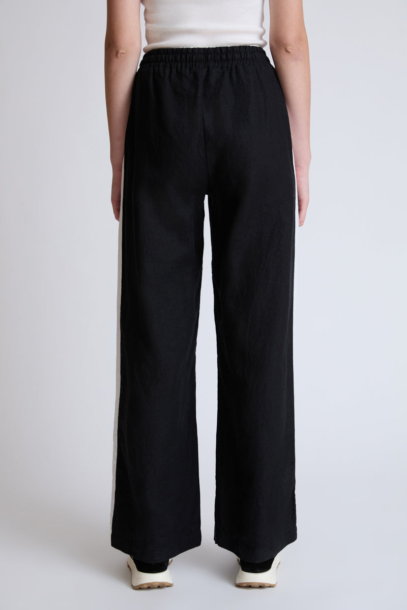 Lycra wide-leg trousers with side stripes