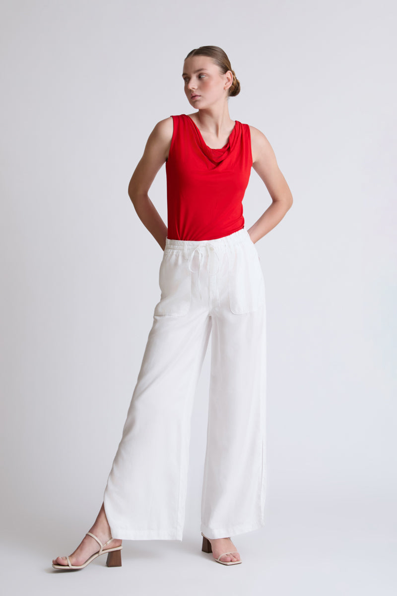 PJ-Hose aus Tencel mit Tunnelzugbund und weitem Bein