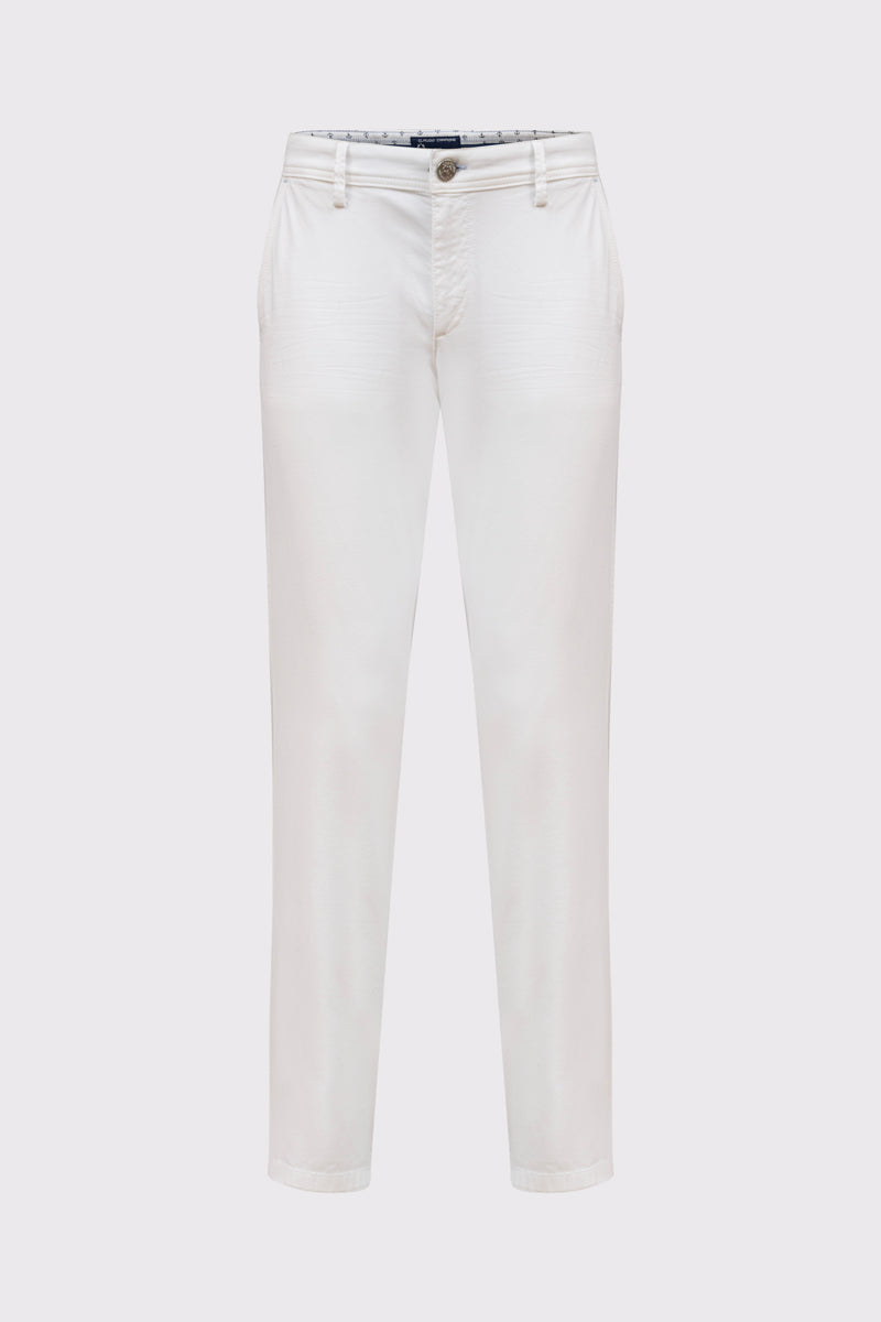 Claudio Campione Baumwoll-Chino mit Stretch – white #Farbe_10000 white