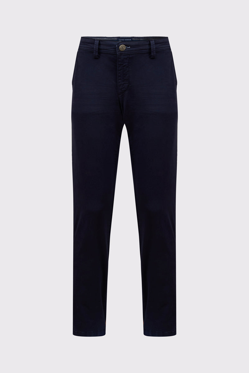 Claudio Campione Baumwoll-Chino mit Stretch – navy #Farbe_85400 navy