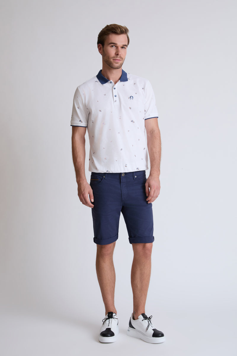 Bermuda mit lässigem Umschlagsaum – seablue #Farbe_seablue
