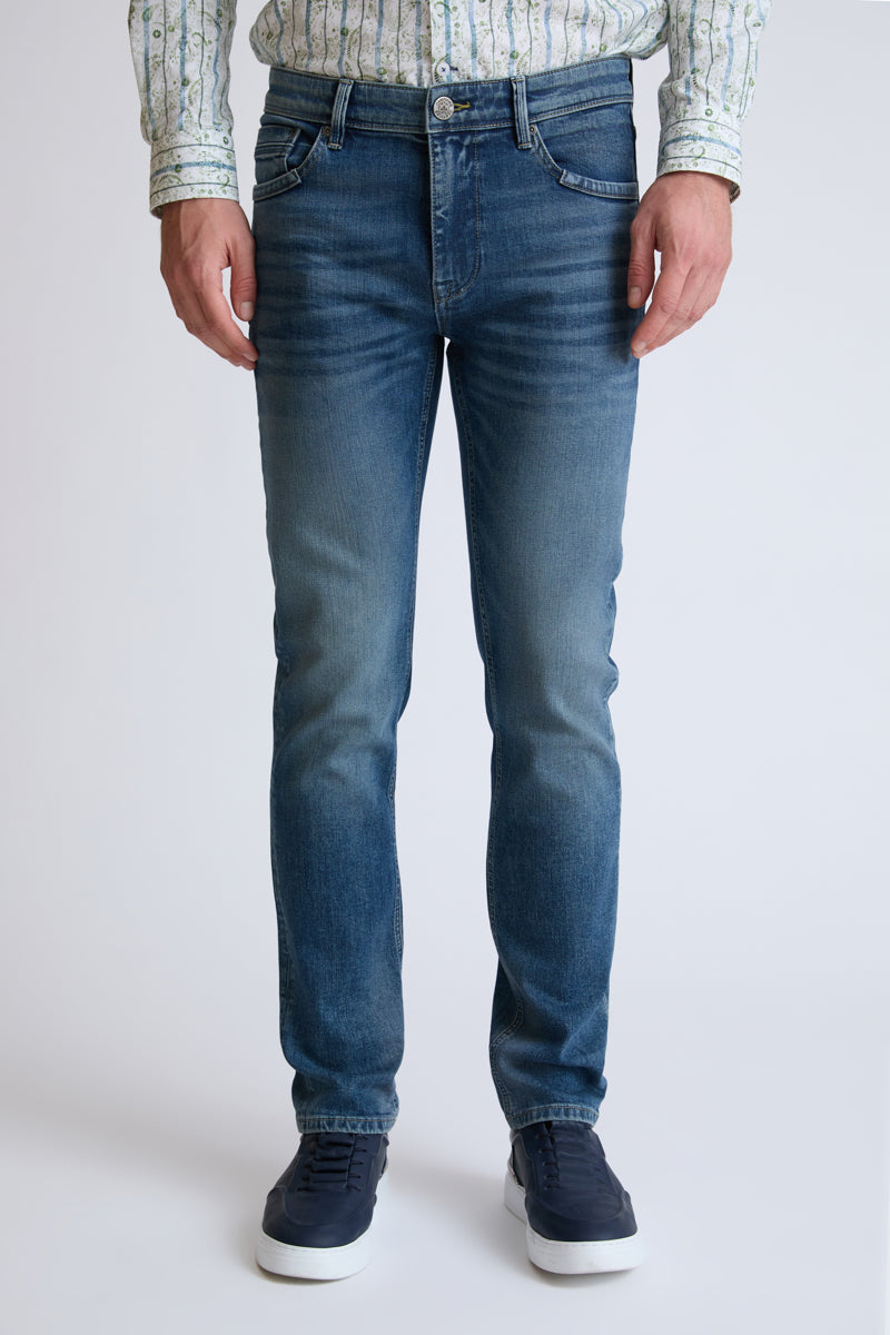 5‑Pocket‑Jeans aus Baumwoll‑Elasthan mit klassischer Waschung