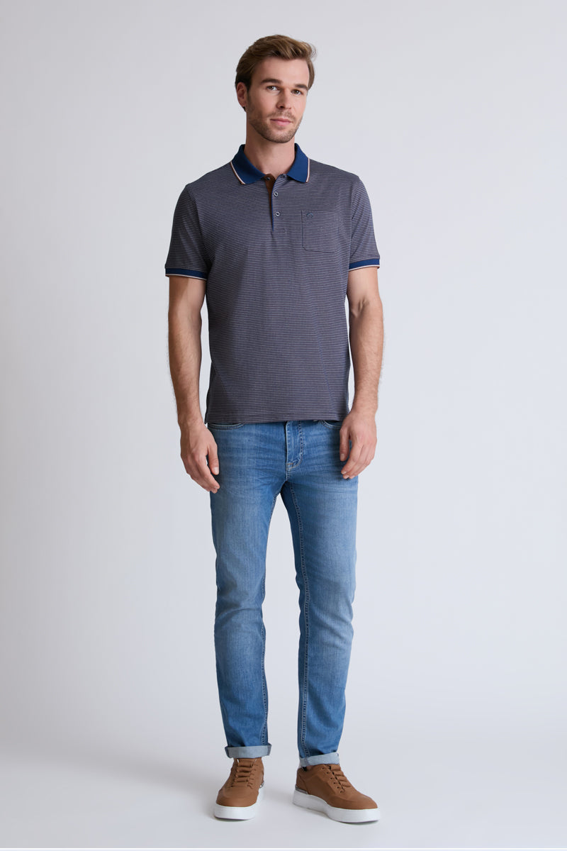Claudio Campione Cotton Polo with Textured Pattern