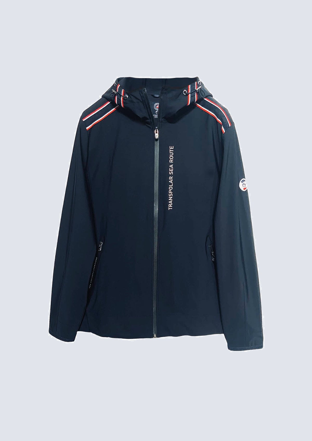 Kapuzenjacke aus Funktions‑Materialmix mit Kontrastdetails – 85400