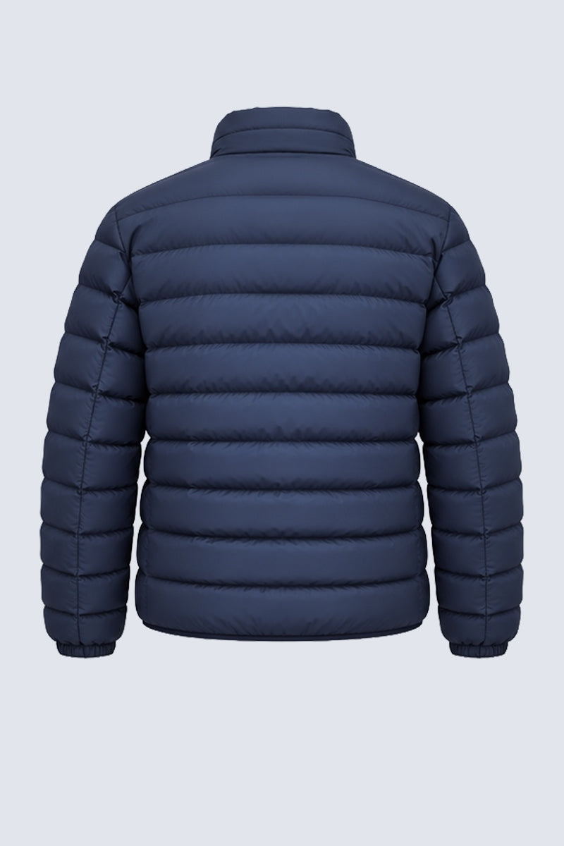 Steppjacke aus Polyester mit Stehkragen in navy