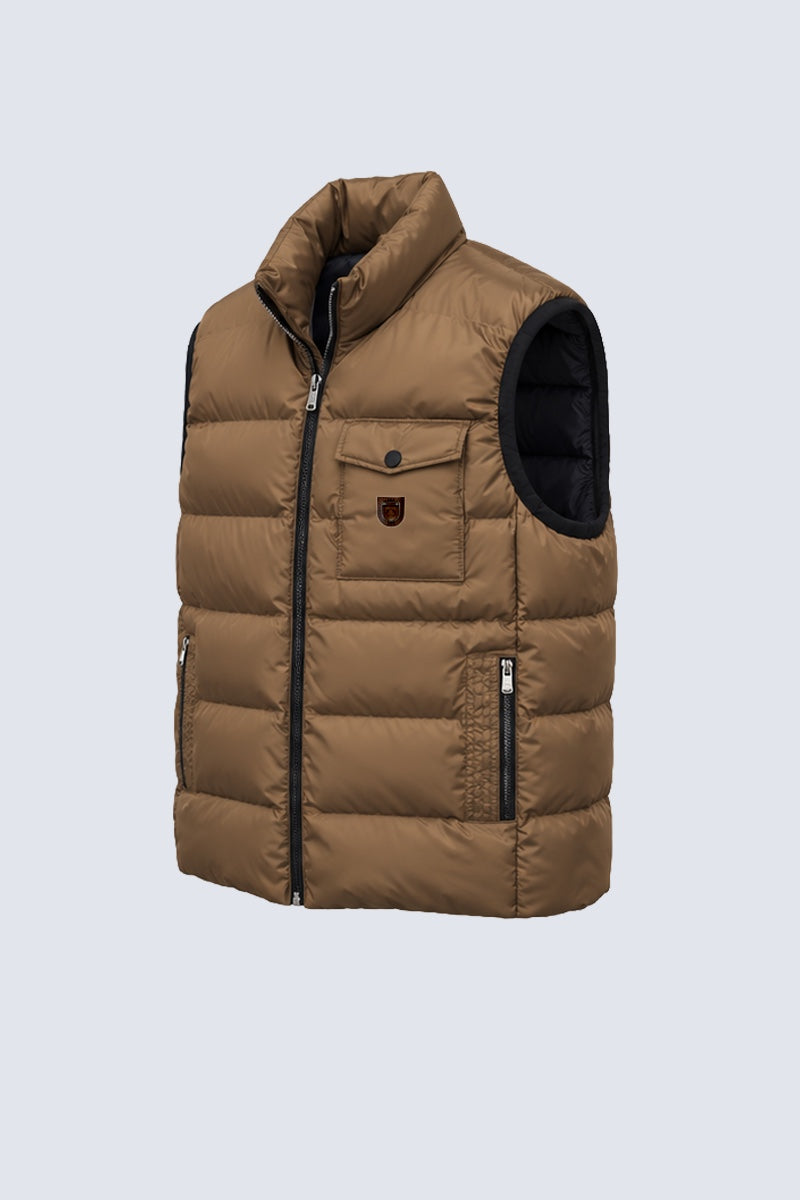 Steppweste aus Polyester mit Stehkragen in cappuccino, Ansicht 4