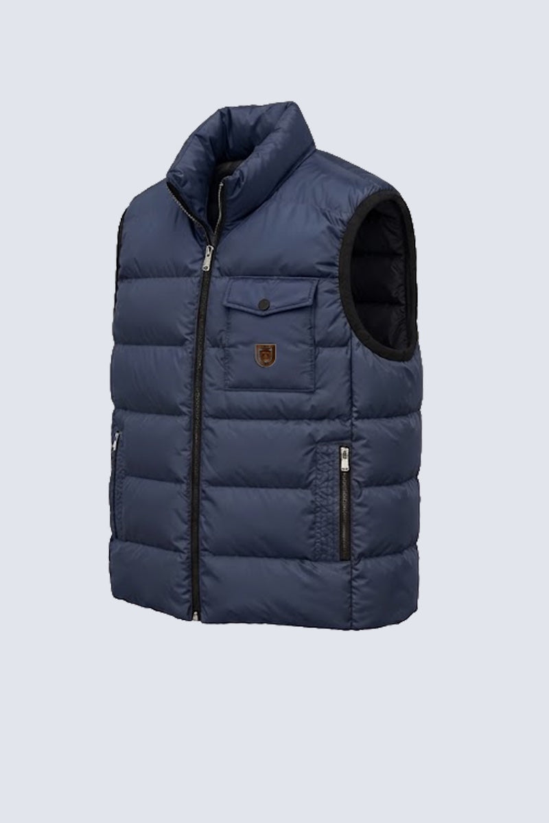 Steppweste aus Polyester mit Stehkragen in navy, Ansicht 4