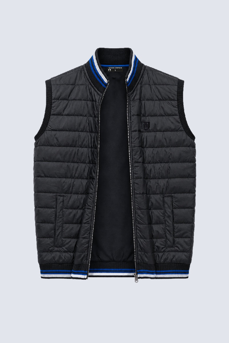 Steppweste aus Polyester mit Stehkragen und Kontrastdetails in black, Ansicht 2