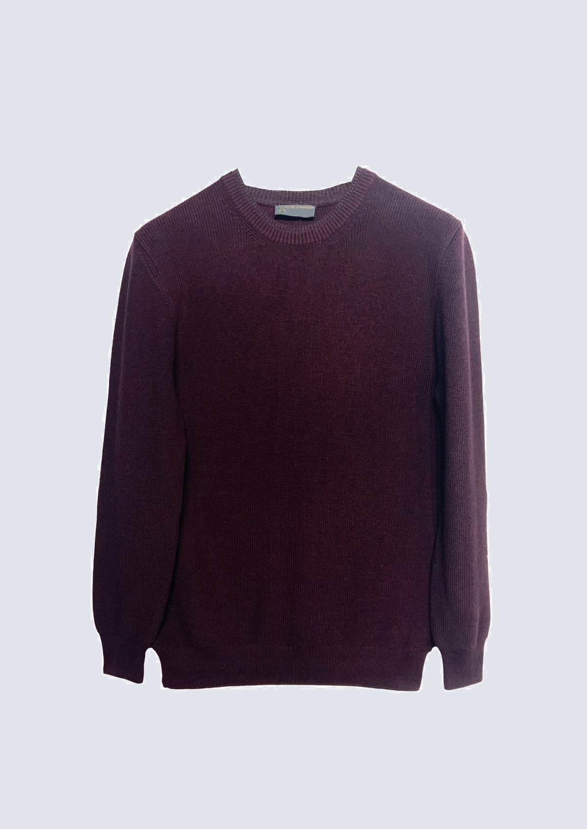 Pullover aus Baumwoll-Acryl-Mix mit Rundhalsausschnitt in bordeaux mel.