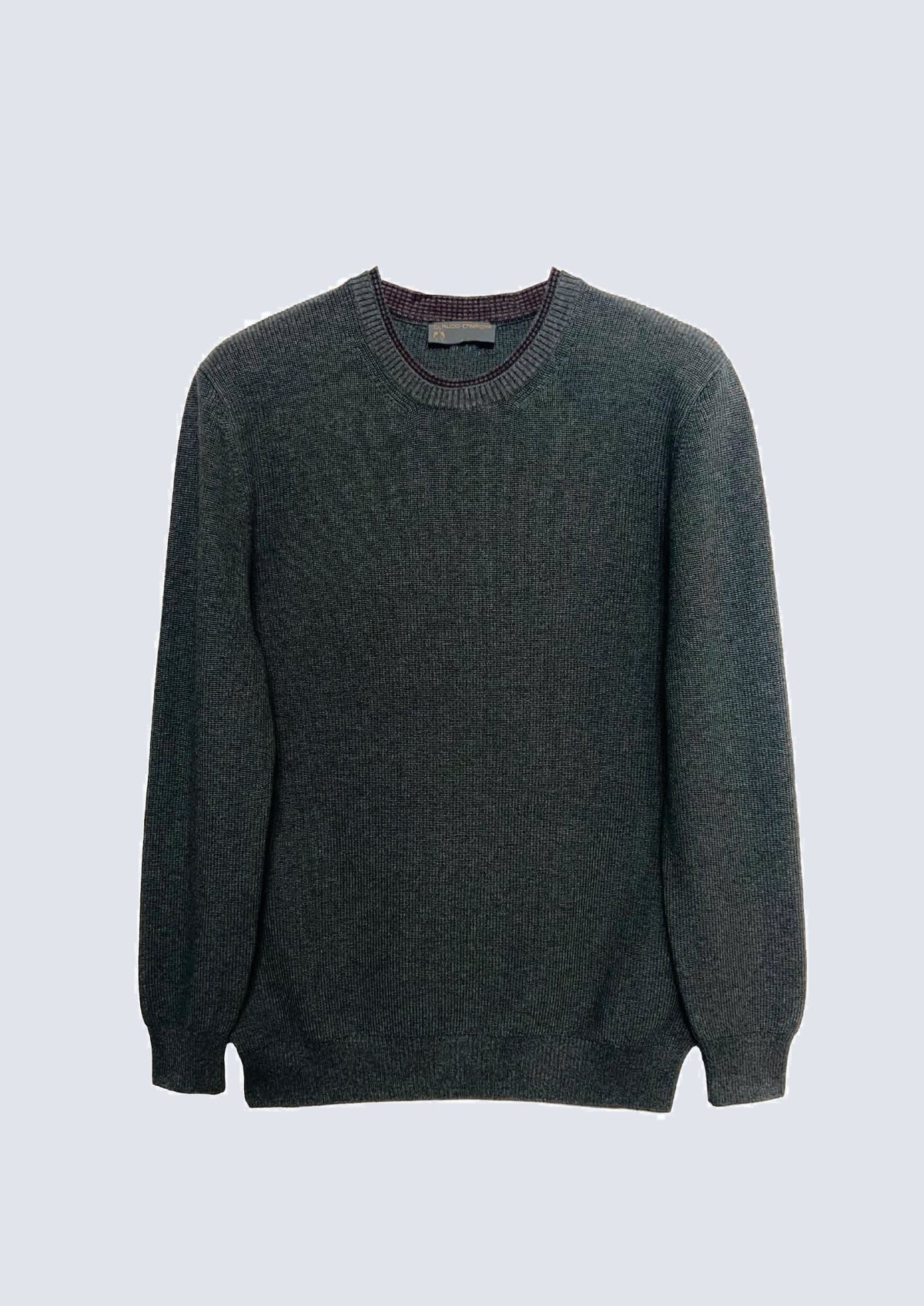 Pullover aus Baumwoll-Acryl-Mix mit Rundhalsausschnitt in anthra mel.