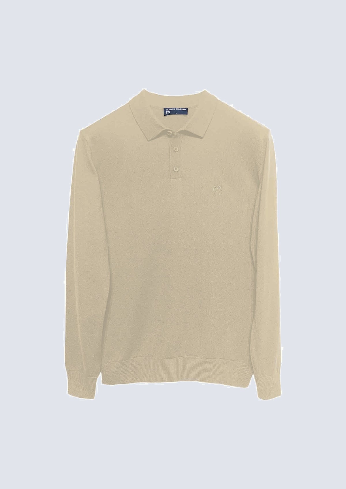 Strick‑Polo aus Baumwoll‑Acryl‑Mix mit Langarm – 40901