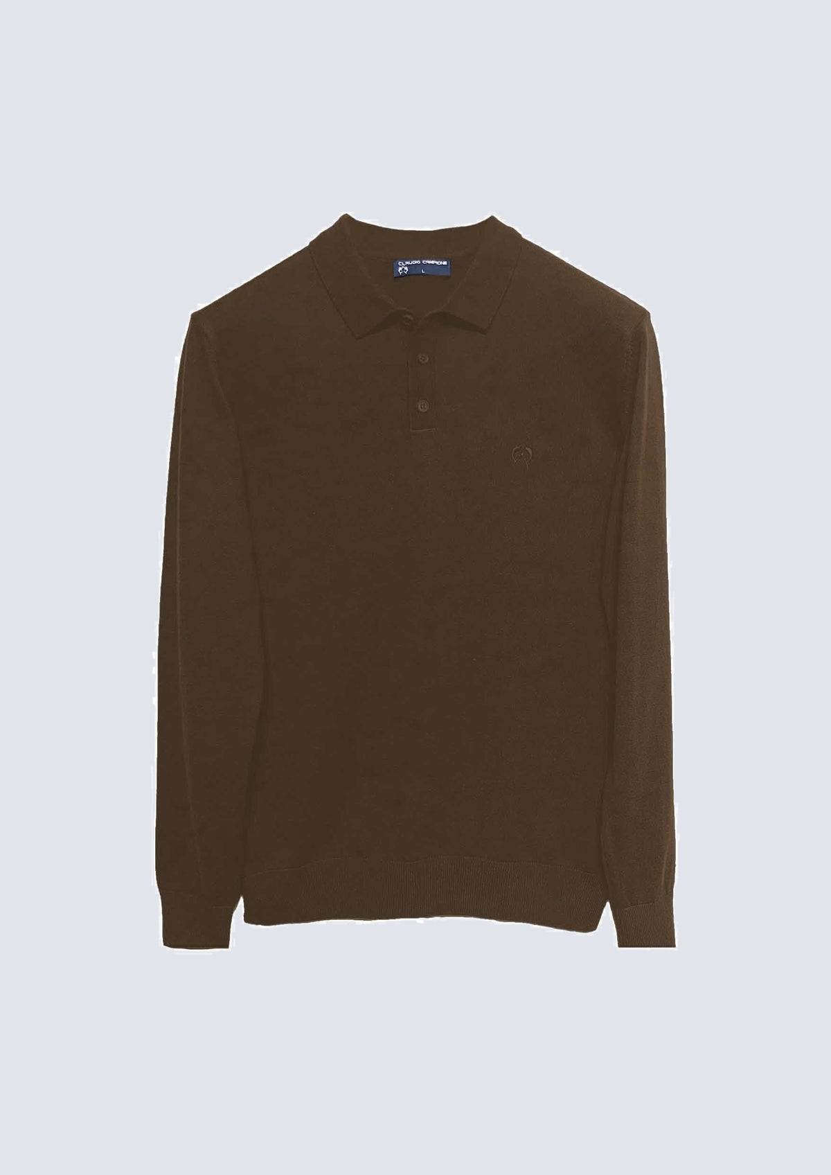 Strick‑Polo aus Baumwoll‑Acryl‑Mix mit Langarm – 43701