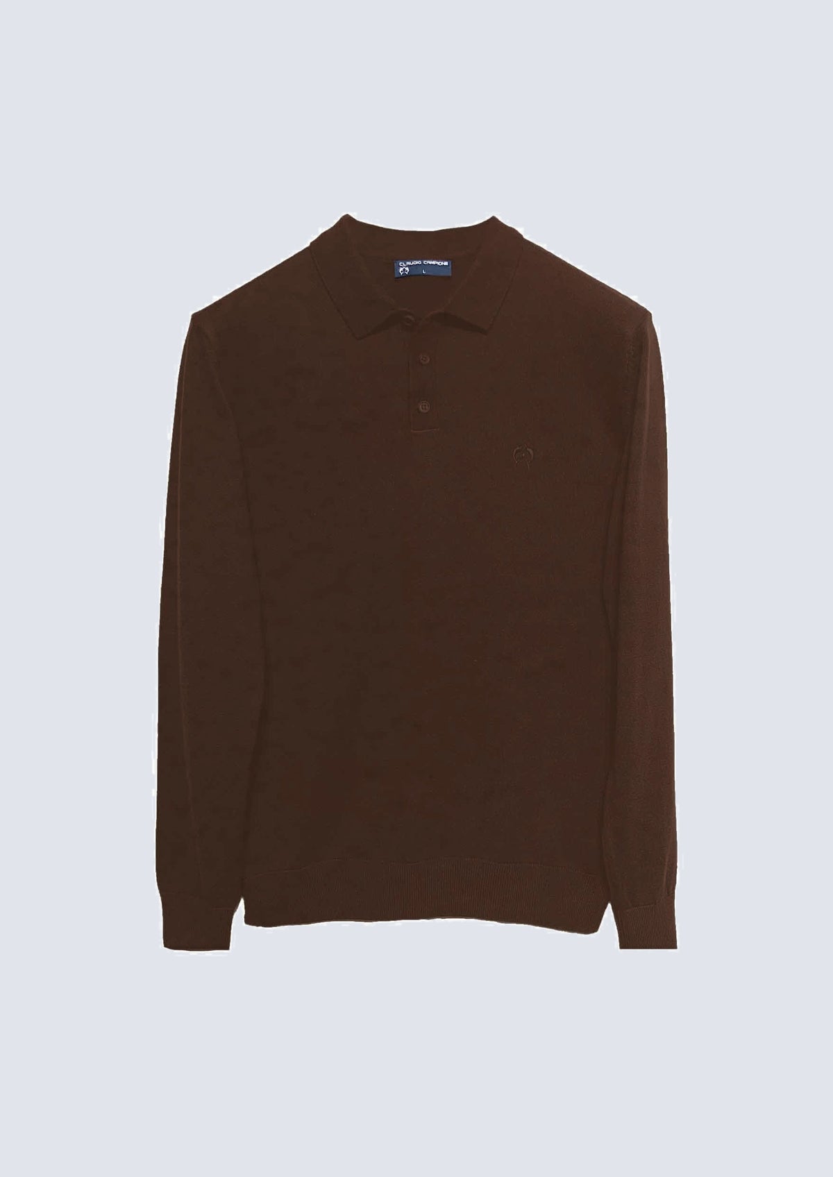 Strick‑Polo aus Baumwoll‑Acryl‑Mix mit Langarm – 63601
