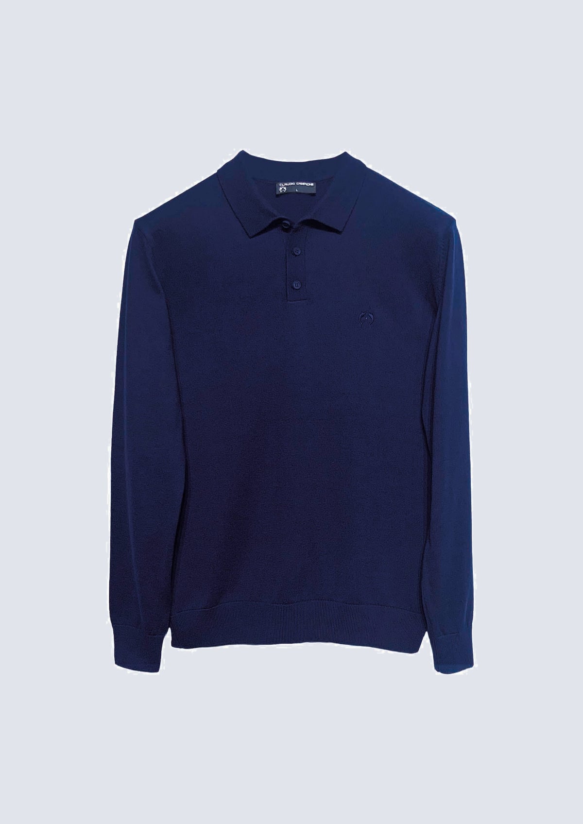 Strick‑Polo aus Baumwoll‑Acryl‑Mix mit Langarm – 85900