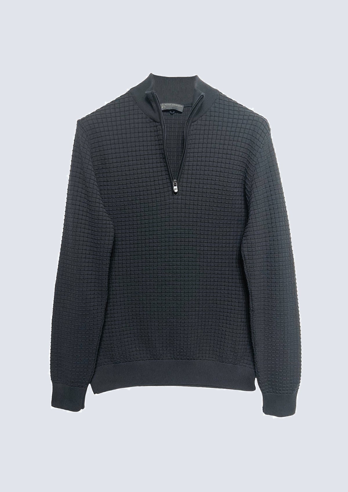 Troyer‑Pullover aus Baumwolle mit Strukturstrick und Stehkra – 91901