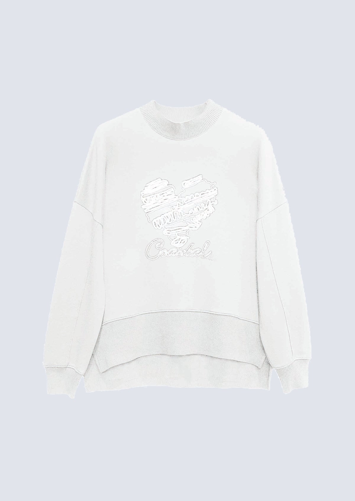 Sweatshirt aus Baumwolle‑Modal‑Mix mit Strassmotiv – 40100
