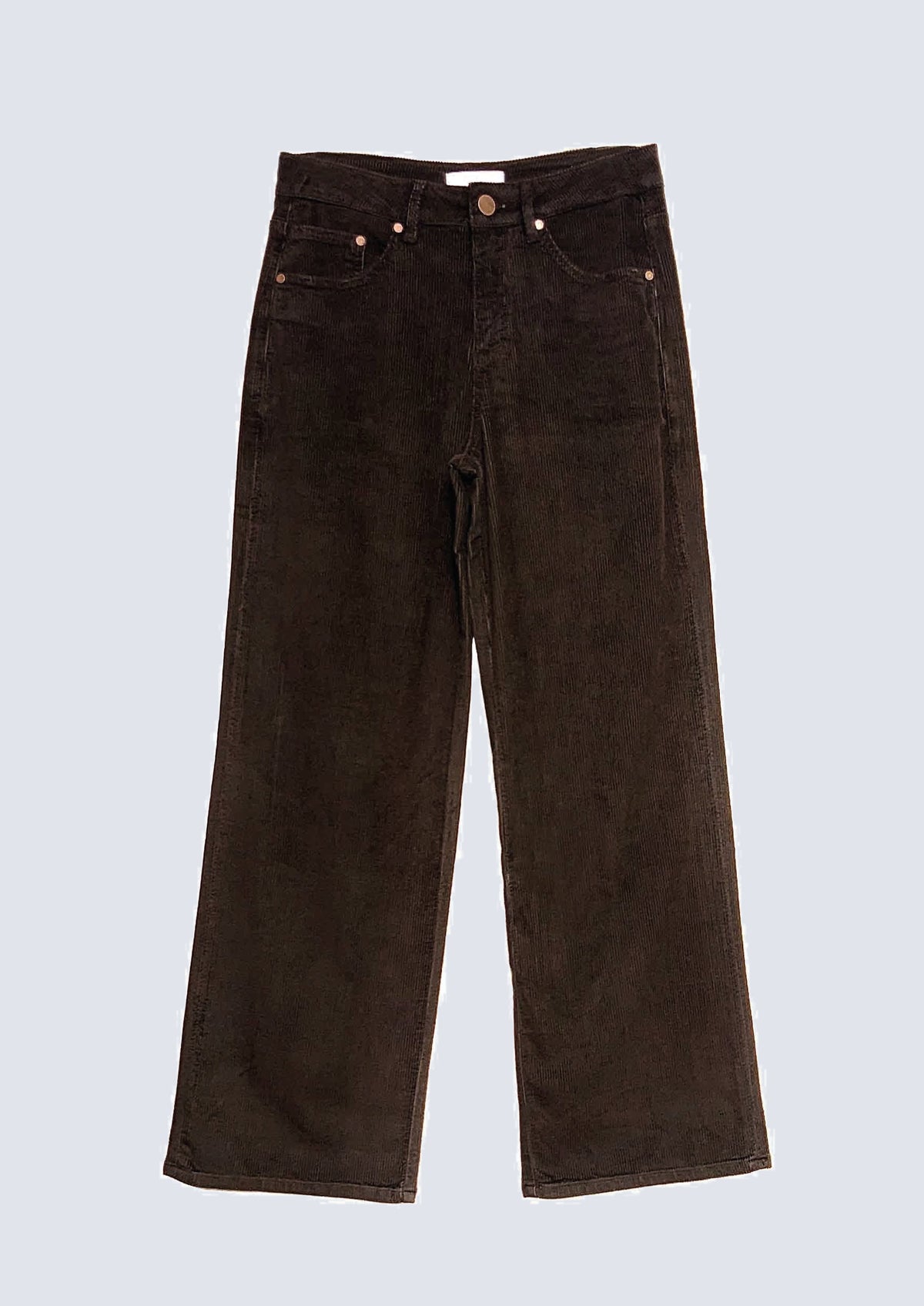 Wide Leg Hose aus Lyocell‑Baumwoll‑Mix in Cordoptik in brown