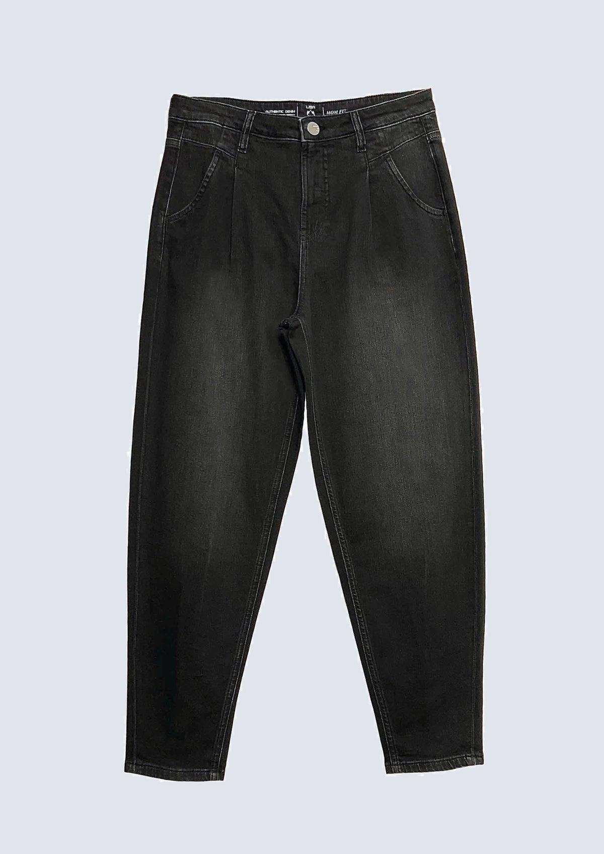 Mom‑Fit‑Jeans aus Baumwolle‑Lyocell‑Mix mit Bundfalten – 93000