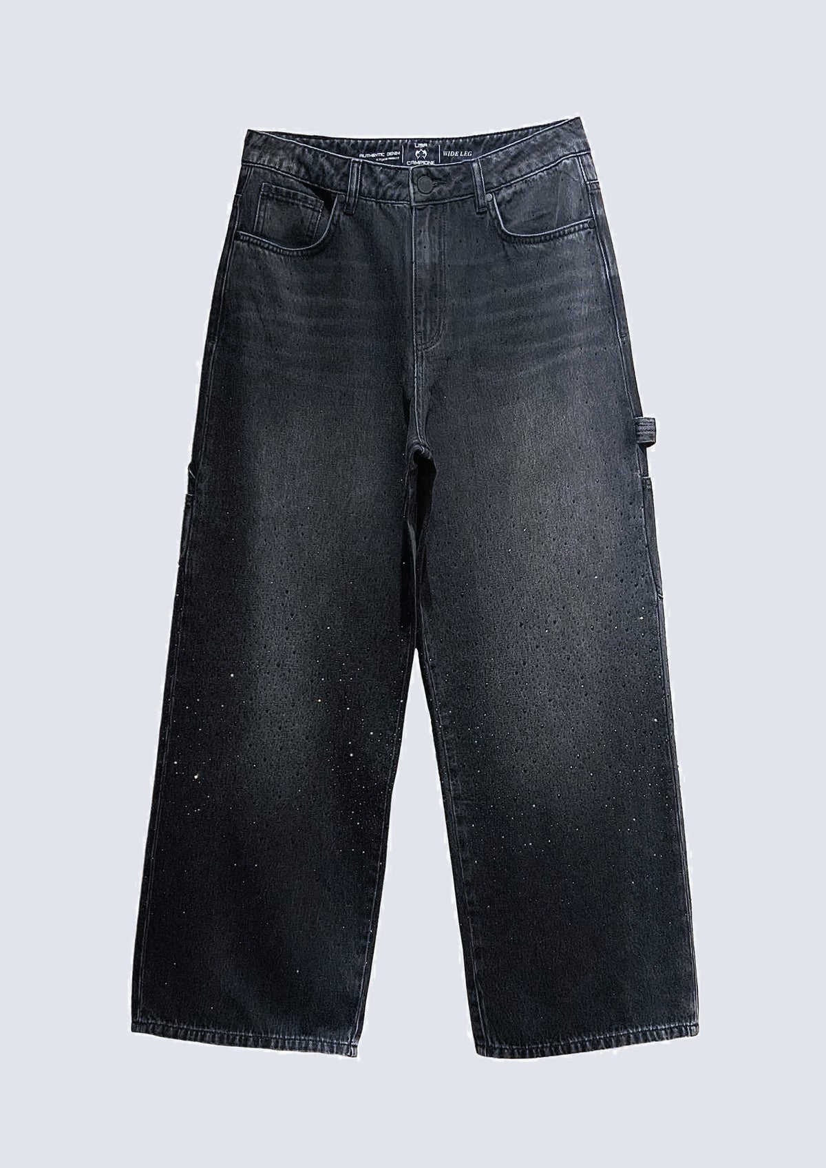 Wide‑Leg‑Jeans aus Baumwolle im Workwear‑Look mit Hammerschl – 93000