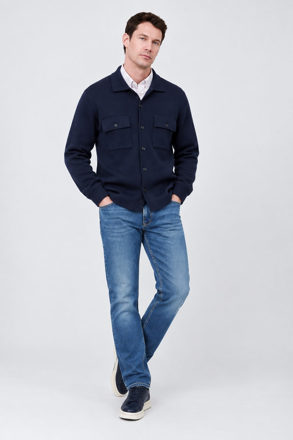 Rika Barrel Jeans aus Baumwoll-Mix in Blue-Denim-Waschung in dark blue