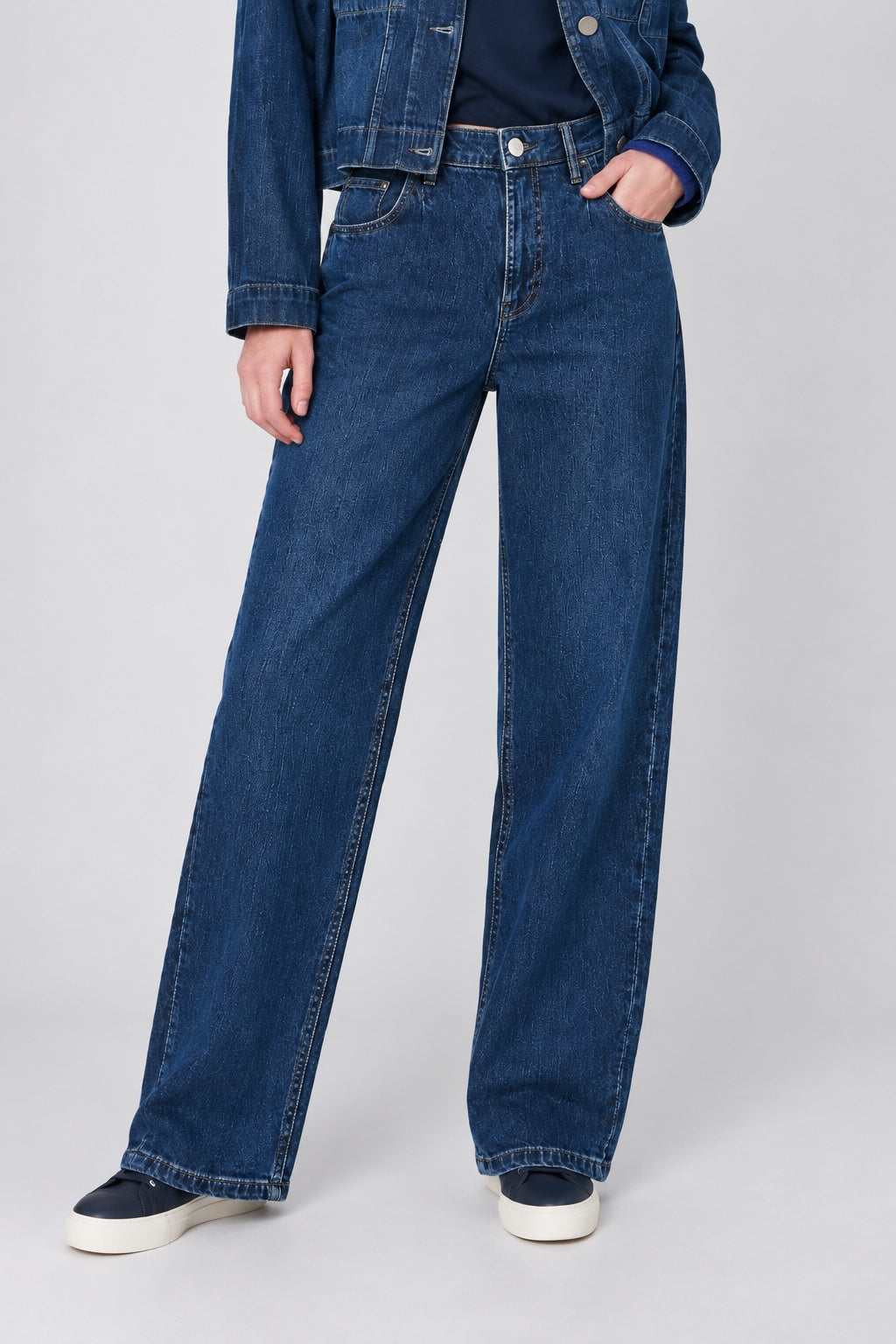 Angel Mom Fit Jeans aus Baumwolle‑Lyocell‑Mix in Blue‑Denim‑Waschung in dark blue