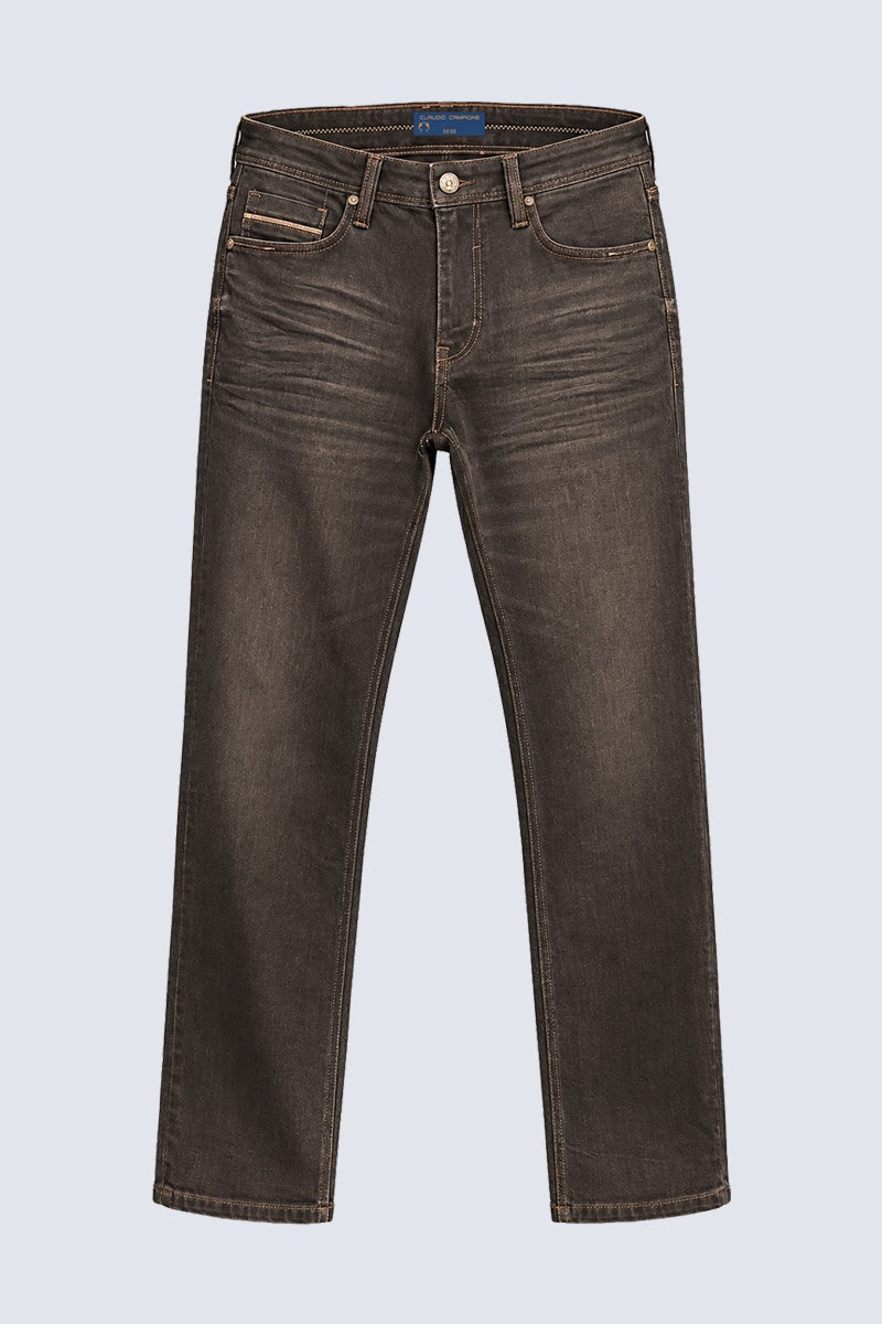 Dean Regular Slim Jeans aus Baumwoll-Mix in Braun in brown